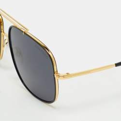 Pre Owned Tom Ford Black/Gold Tone TF693 Benton Aviator Sunglasses