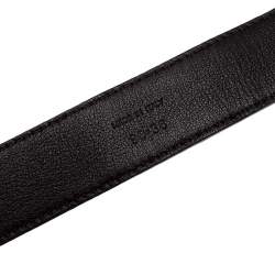 Pre Owned Tom Ford Dark Brown Croc Embossed Leather Buckle Belt 90CM