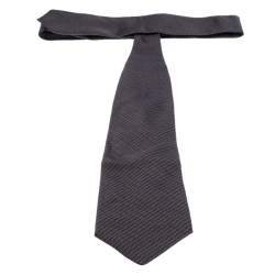 Tom Ford Anthracite Grey Diagonal Striped Silk Jacquard Traditional Tie