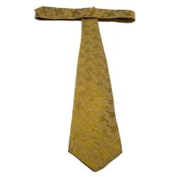 Pre Owned Tom Ford Pear Green Silk Jacquard Traditional Tie