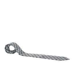 Tom Ford Dark Blue & White Textured Check Silk Tie