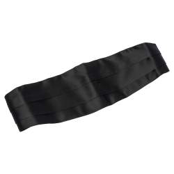 Pre Owned Tom Ford Black Silk Satin Pleated Cummerbund
