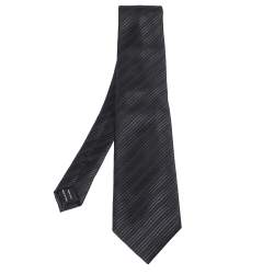 Tom Ford Black Diagonal Striped Jacquard Silk Tie Tom Ford | TLC