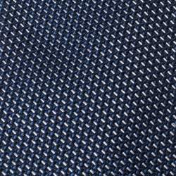 Pre Owned Tom Ford Navy Blue & Silver Basketweave Silk Tie