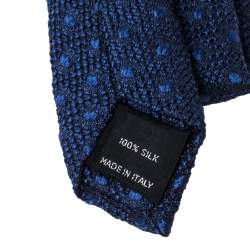 مملوكة مسبقًا ربطة عنق توم فورد حرير مزخرف نمط نقط أزرق