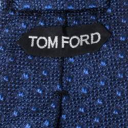 مملوكة مسبقًا ربطة عنق توم فورد حرير مزخرف نمط نقط أزرق