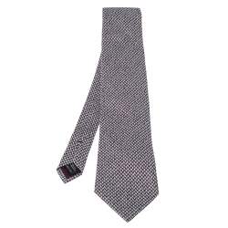 Pre Owned Tom Ford Bicolor Patterned Silk Blend Traditional Tie