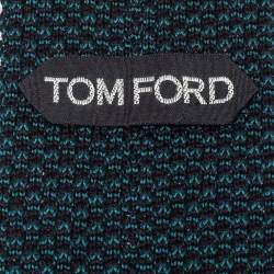 Tom Ford Green Silk Wool Crochet Knit Tie