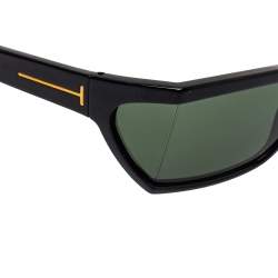 Pre Owned Tom Ford Black / Green TF401 Sasha Rectangular Sunglasses