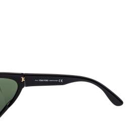 Pre Owned Tom Ford Black / Green TF401 Sasha Rectangular Sunglasses