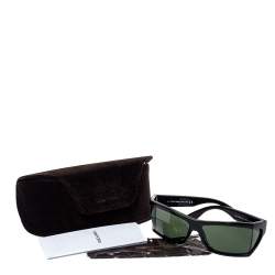 Pre Owned Tom Ford Black / Green TF401 Sasha Rectangular Sunglasses