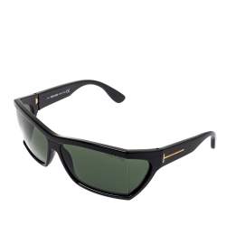 Pre Owned Tom Ford Black / Green TF401 Sasha Rectangular Sunglasses