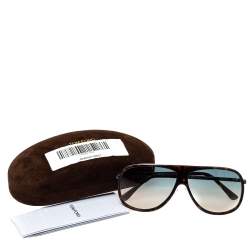 مملوكة مسبقًا نظارة شمسية توم فورد تي أف 462 كريس أفياتور متدرجة أخضر/ هافانا بني