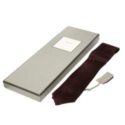 Pre Owned Tom Ford Burgundy Jacquard Silk Tie