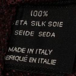 Pre Owned Tom Ford Burgundy Jacquard Silk Tie