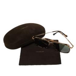 مملوكة مسبقًا Tom Ford Green/Gold Huck TF665 Square Sunglasses 