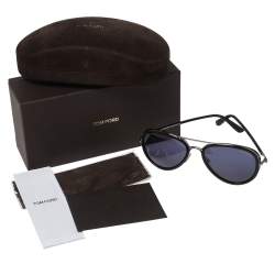 Pre Owned Tom Ford Black/Blue Miles TF341 Aviator Sunglasses