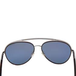Pre Owned Tom Ford Dark Havana/Teal Curtis TF748-F Pilot Sunglasses