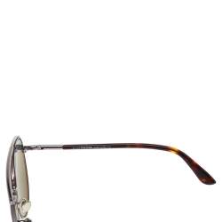 Pre Owned Tom Ford Dark Havana/Teal Curtis TF748-F Pilot Sunglasses