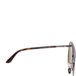 Pre Owned Tom Ford Dark Havana/Teal Curtis TF748-F Pilot Sunglasses