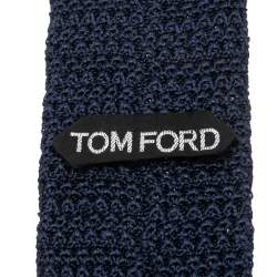 Tom Ford Navy Blue Silk Knit Tie