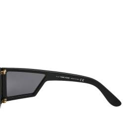 Pre Owned Tom Ford Black / Smoke Mirrored FT0710 Atticus Shield Sunglasses