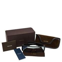 Pre Owned Tom Ford Black / Smoke Mirrored FT0710 Atticus Shield Sunglasses