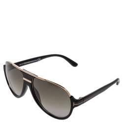 Pre Owned Tom Ford Black / Green TF334 Aviator Sunglasses