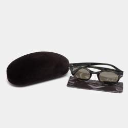 Pre Owned Tom Ford Brown Striped/ Brown TF400 Lucho Round Sunglasses