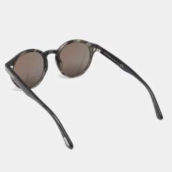 Pre Owned Tom Ford Brown Striped/ Brown TF400 Lucho Round Sunglasses