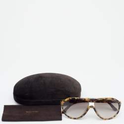 Pre Owned Tom Ford Havana/ Brown Gradient TF443 Edison Pilot Sunglasses
