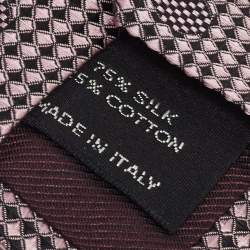 Pre Owned Tom Ford Pink & Black Jacquard Silk Tie