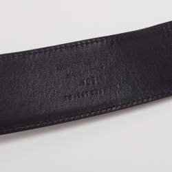 Pre Owned Tom Ford Black Leather Logo Buckle Belt 105 CM