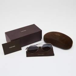 مملوكة مسبقًا Tom Ford Silver Tone/ Grey Gradient TF 551 Ace-02 Aviator Sunglasses