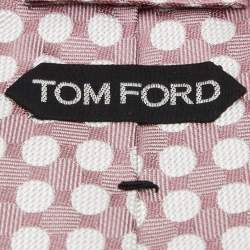 Pre Owned Tom Ford Pale Pink Polka Dot Jacquard Silk Tie