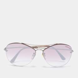 Pre Owned Tom Ford Pink Mirrored Margret 02 TF 566 Sunglasses