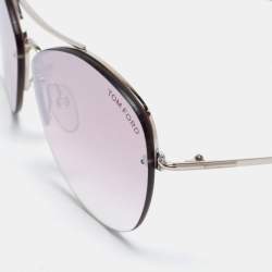 Pre Owned Tom Ford Pink Mirrored Margret 02 TF 566 Sunglasses