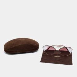 Pre Owned Tom Ford Pink Mirrored Margret 02 TF 566 Sunglasses