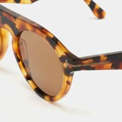مملوكة مسبقًا Tom Ford Havanna Tortoise  Cristopher TF633 Round Sunglasses
