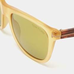 Pre Owned Tom Ford Light Yellow/Brown TF 500 Andrew Sunglasses