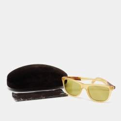 Pre Owned Tom Ford Light Yellow/Brown TF 500 Andrew Sunglasses