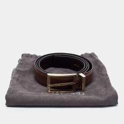 Tom Ford Brown Leather Buckle Belt 105CM