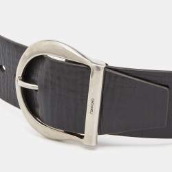 Pre Owned Tom Ford Black Leather Buckle Belt 95CM