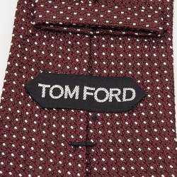 Tom Ford Brown Patterned Silk & Acrylic Tie