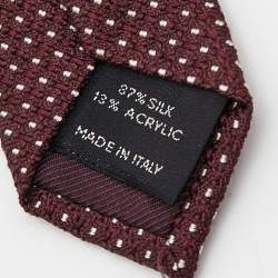 Tom Ford Brown Patterned Silk & Acrylic Tie