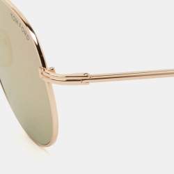 Pre Owned Tom Ford Gold Sean Mirrored Sunglasses