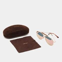 Pre Owned Tom Ford Gold Sean Mirrored Sunglasses