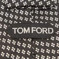 Tom Ford Black Patterned Silk Traditional Tie 