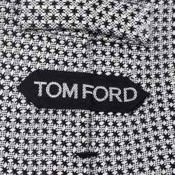 Tom Ford White/Black Patterned Silk Traditional Tie 