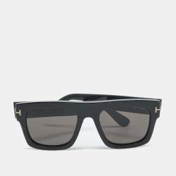 Pre Owned Tom Ford Black Fausto TF711 Square Sunglasses